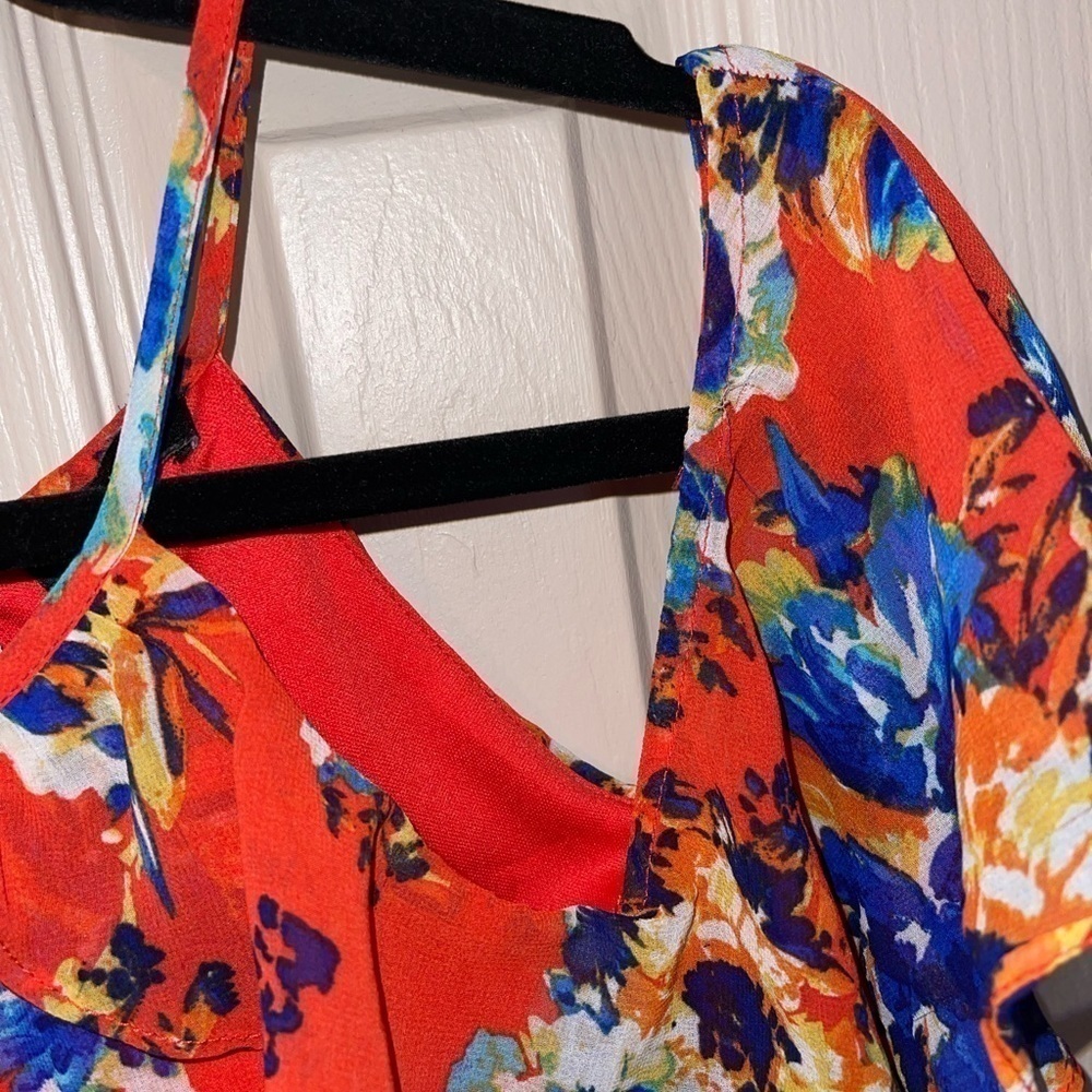 As U Wish Floral Cold Shoulder Mini Dress​ - Picture 2 of 6